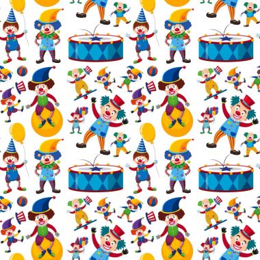 Mutlu palyaçolar ile sorunsuz arka plan