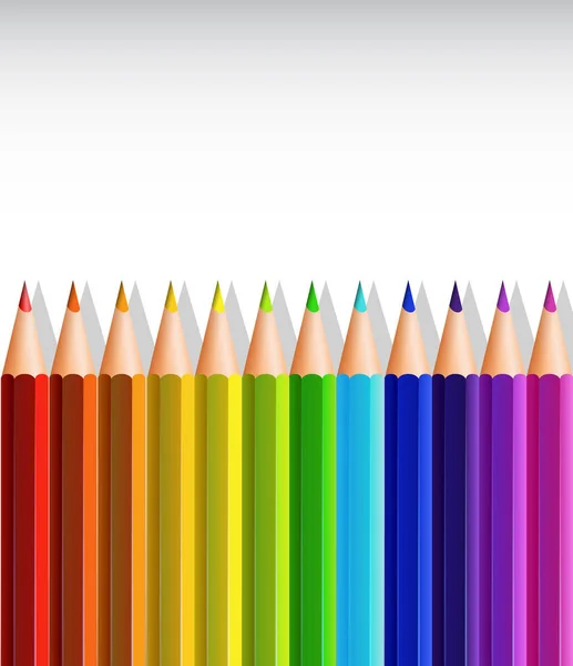 Plantilla de papel con lápices de colores en el fondo — Vector de stock