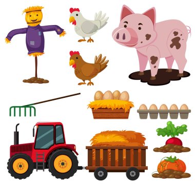 Çiftlik öğeleri farklı türleri