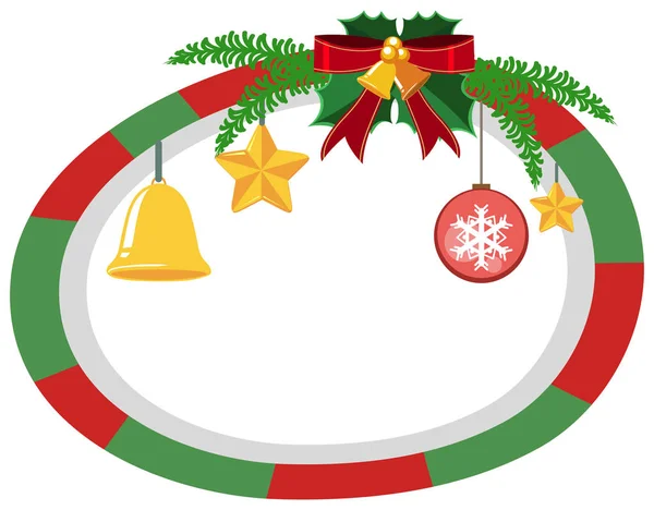 Kulatý okraj šablony s vánoční tématikou — Stockový vektor