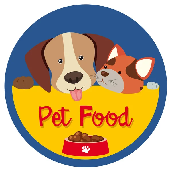 Sticker ontwerp voor voedsel voor huisdieren — Stockvector