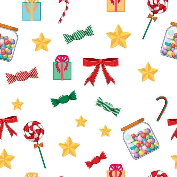 Şeker ve hediyeler ile sorunsuz arka plan şablonu