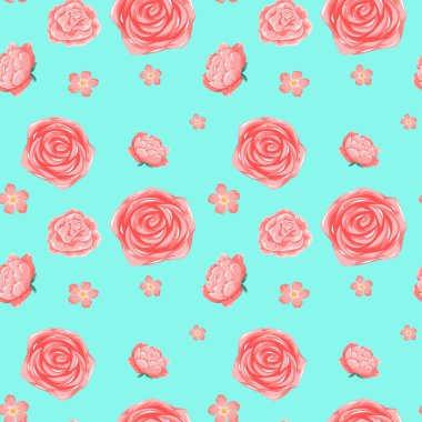 Pembe Gül ile sorunsuz arka plan şablonu