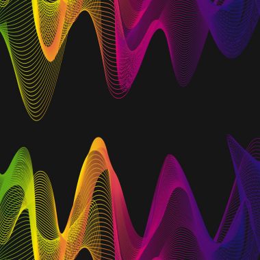 Renkli, dalgalı çizgilerle arka plan şablonu