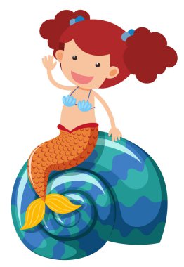 Güzel deniz kızı sallanan el