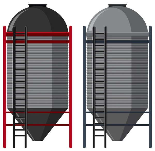 Due silo con scale — Vettoriale Stock