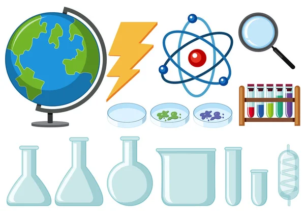 Diferentes tipos de equipamentos científicos —  Vetores de Stock