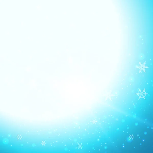 Design di sfondo con fiocchi di neve in cielo — Vettoriale Stock