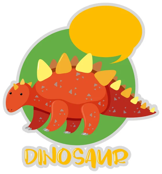 Sticker design with stegosaurus — Stock Vector