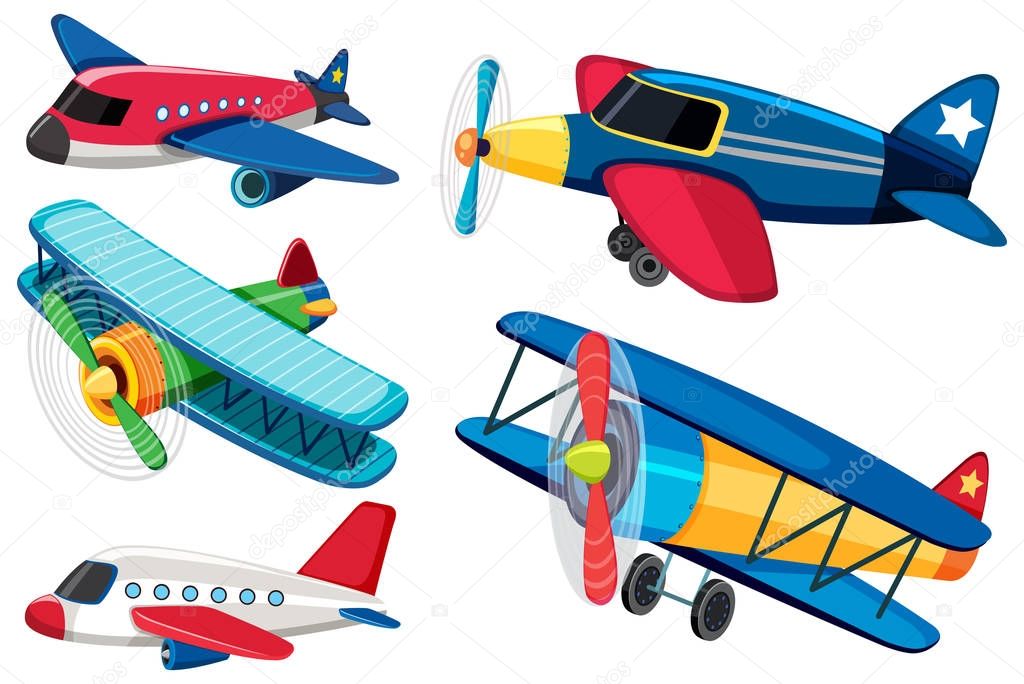 Different types of airplanes