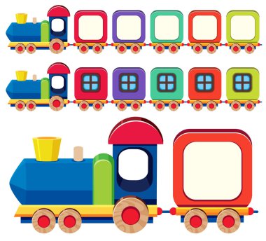 Farklı renklerde ahşap tren
