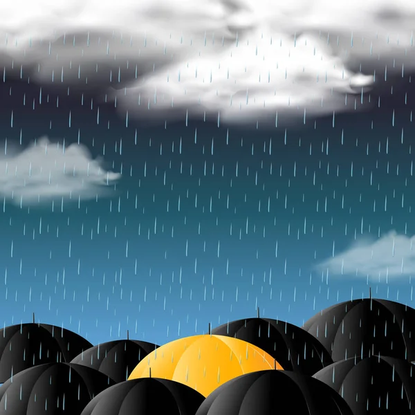 Background with rain in dark sky