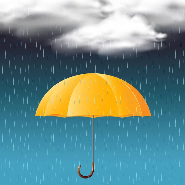 Yellow umbrella and rain in the sky Stock Vector Image by ©brgfx #180302498