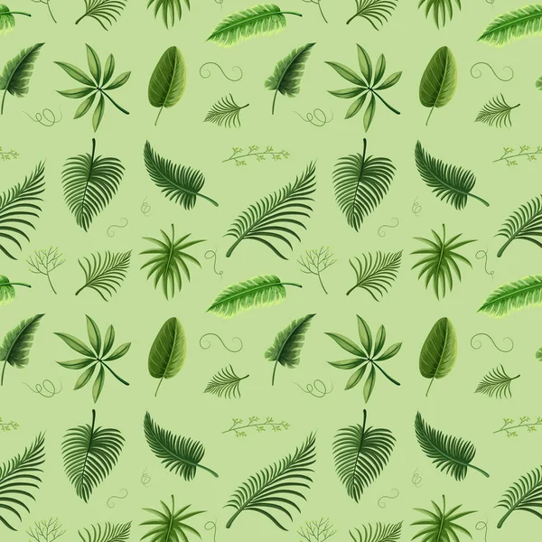 녹색 잎 원활한 배경 디자인 — 스톡 벡터