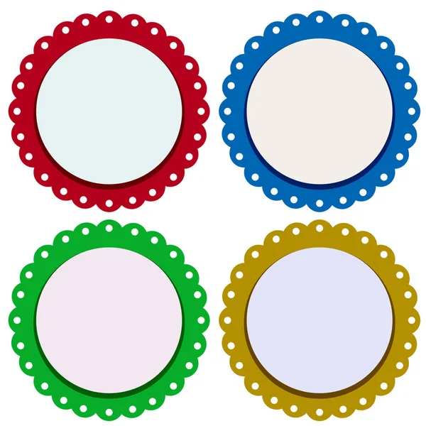 Labelvorlagen in vier Farben — Stockvektor