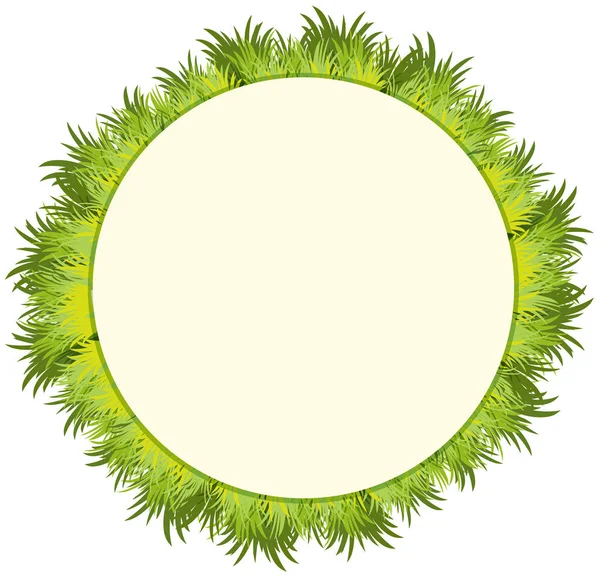 Round frame with green grass — Stock Vector