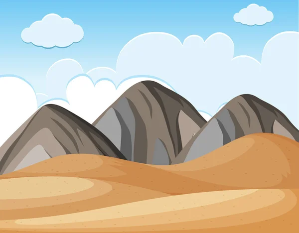 Sivatagi föld és a kék ég — Stock Vector
