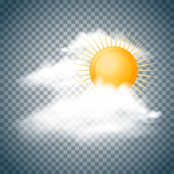 Fluffy clouds and sun — Stock Vector