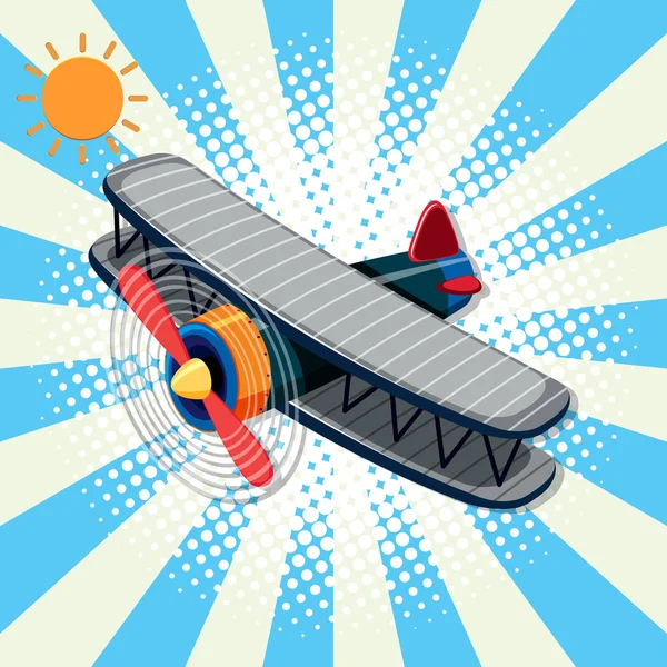 Фон дизайн с самолетом и солнцем — стоковый вектор