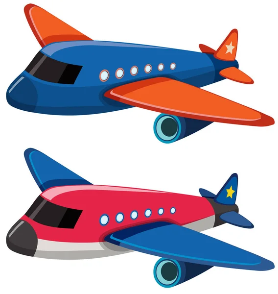 Två flygplan på vit bakgrund — Stock vektor