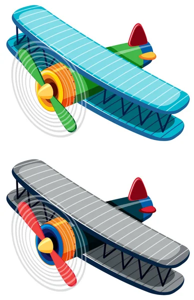 Dwa samoloty staromodny na białym tle — Wektor stockowy