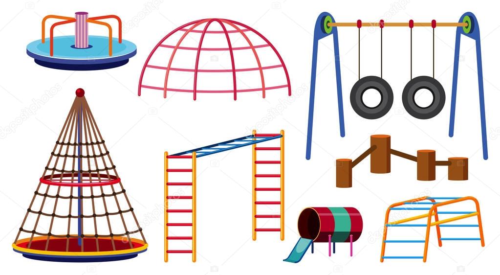 Different types of play stations for playground