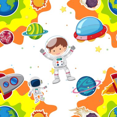 Astronot uzayda uçan