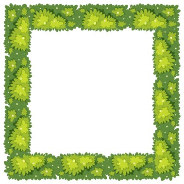 Yeşil çim ile çerçeve şablon