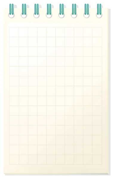 Шаблон блокнота с сеткой бумаги — стоковый вектор
