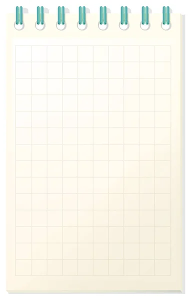 Notebook template with grid paper — Stock Vector