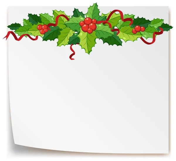 Mistletoes op blanco papier — Stockvector