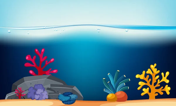 Scène nature avec récif corallien sous l'eau — Image vectorielle