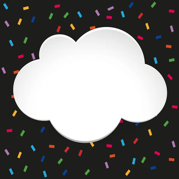 Șablon de frontieră în cloud cu fundal confetti — Vector de stoc