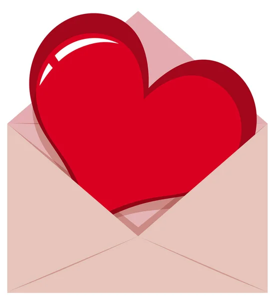 Κόκκινη καρδιά σε φάκελο — Διανυσματικό Αρχείο
