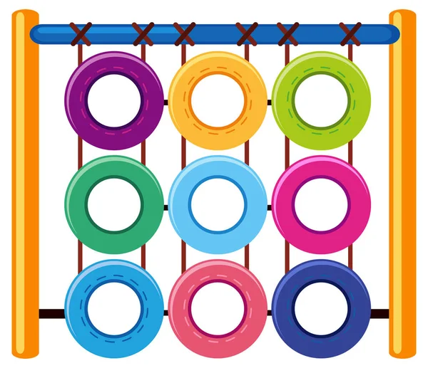 Station d'escalade avec anneaux de couleurs différentes — Image vectorielle