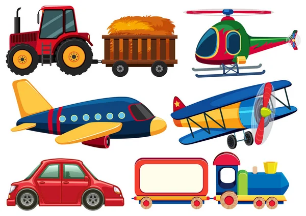 Beyaz zemin üzerine Ulaştırma farklı türleri