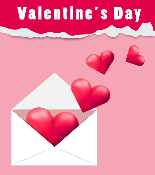 Șablon de carte de Ziua Îndrăgostiților cu fundal roz — Vector de stoc