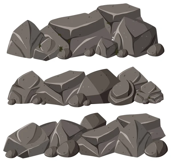 Três padrões de rochas em pilha — Vetor de Stock