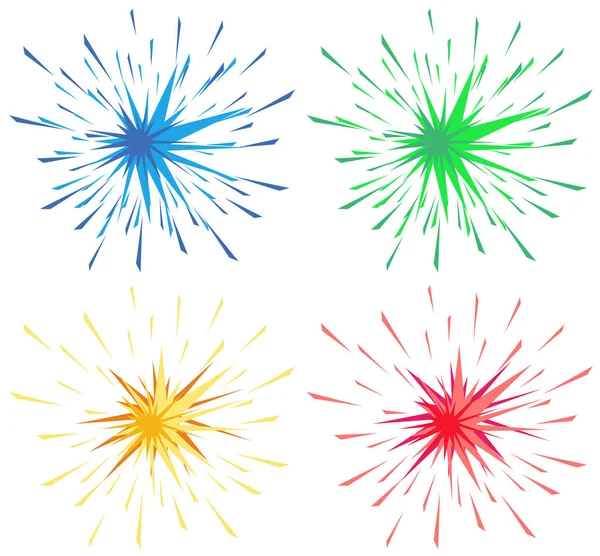 Différentes éclaboussures de couleur en quatre couleurs — Image vectorielle