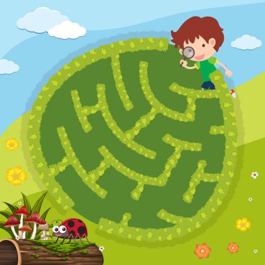 Bulmaca oyun şablon çocuk ve hata ile