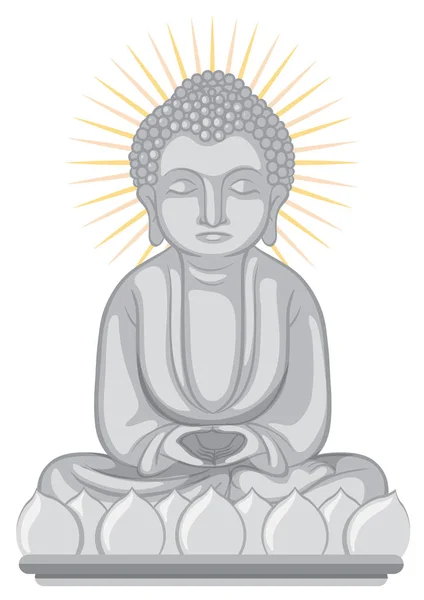 Image de Bouddha sur fond blanc — Image vectorielle