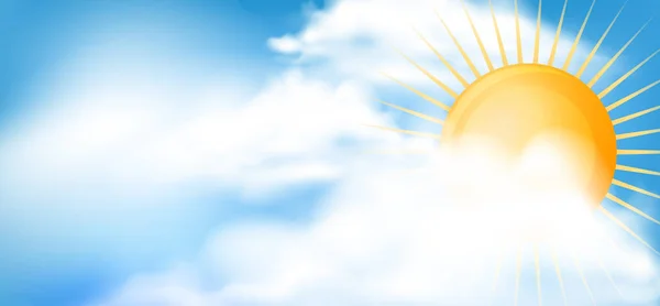 Fond du ciel avec soleil brillant — Image vectorielle