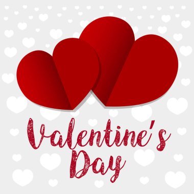 Sevgililer kartı tasarımı ile kağıt Kalpler