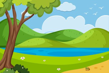 River Park ile arka plan sahne