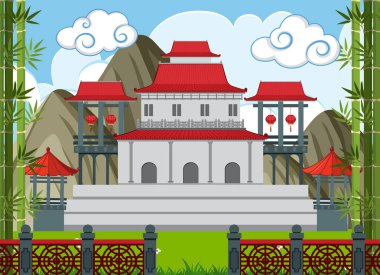 Bambu Park Çin binalar