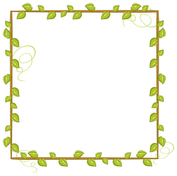 Plantilla de marco con hojas verdes — Vector de stock