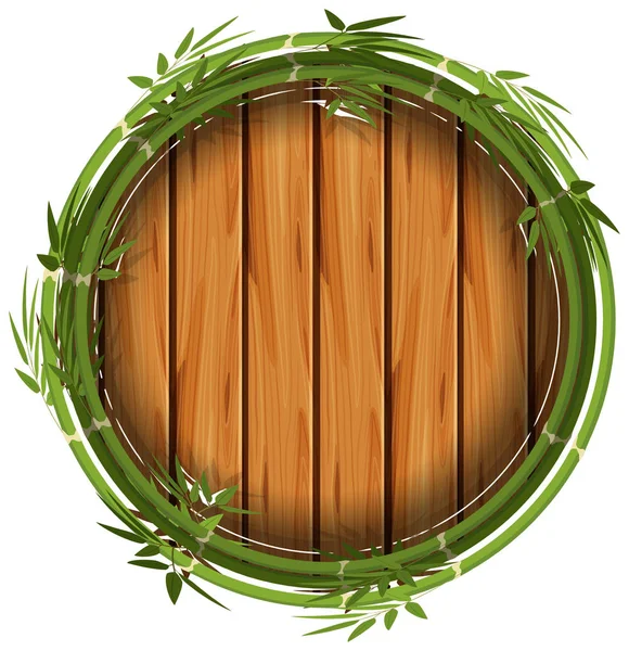 Bambusový rám s dřevěnou deskou — Stockový vektor