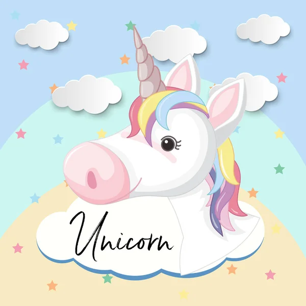 Unicornio con melena colorida — Archivo Imágenes Vectoriales