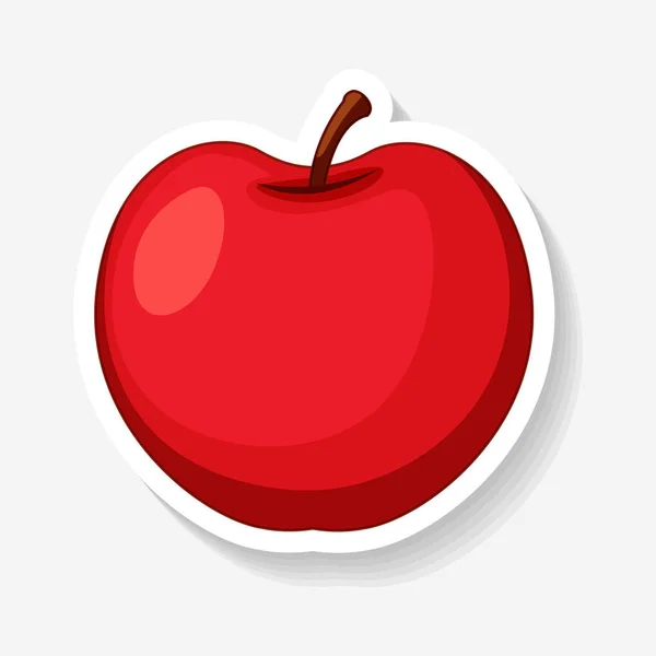 Aufkleber Design für roten Apfel — Stockvektor