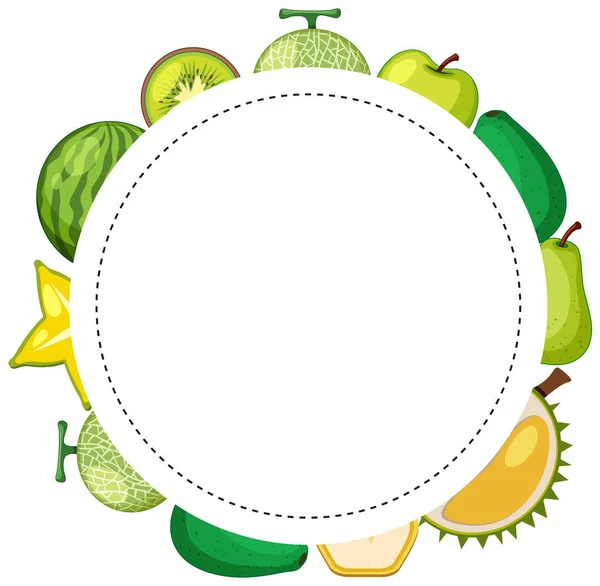 Projeto do quadro com frutas com pele verde —  Vetores de Stock